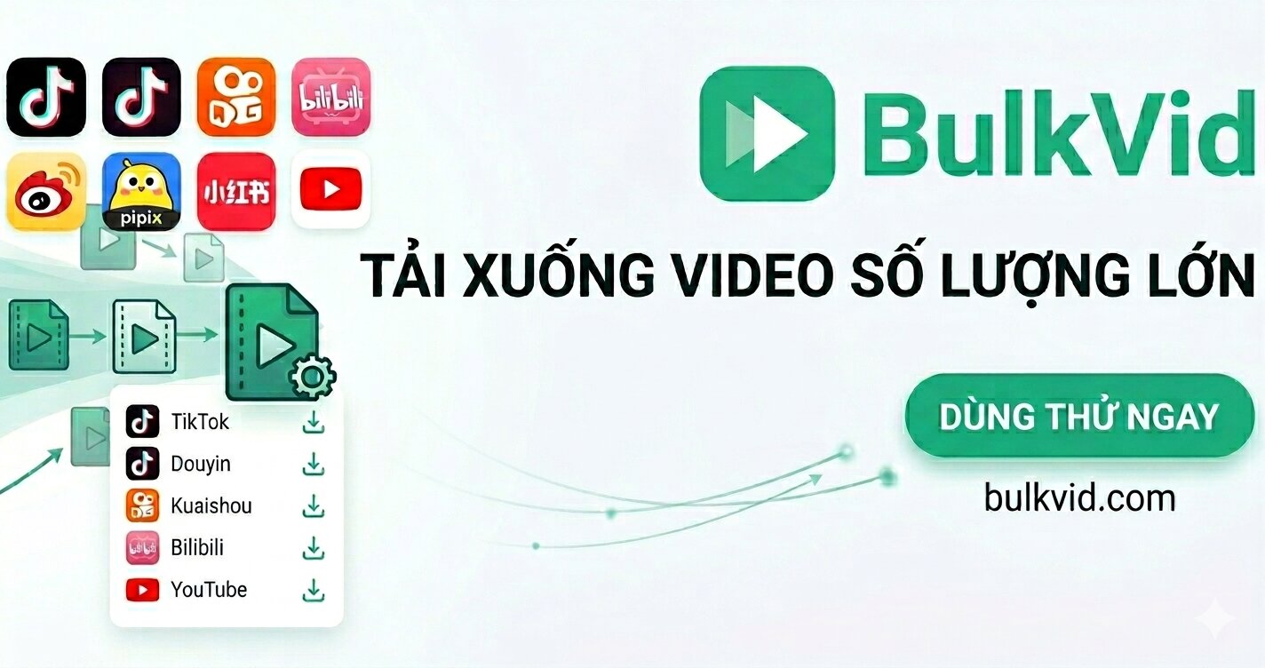 BulkVid — bulk video downloader for TikTok, Douyin, Bilibili, Weibo, Kuaishou, Pipix (Pipixia)